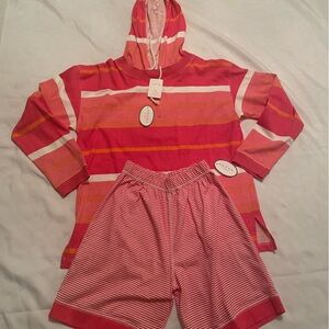 Barcelos Island by Sousa‎ Striped Lightweight Hoodie/Shorts Set, NWT, Size Small